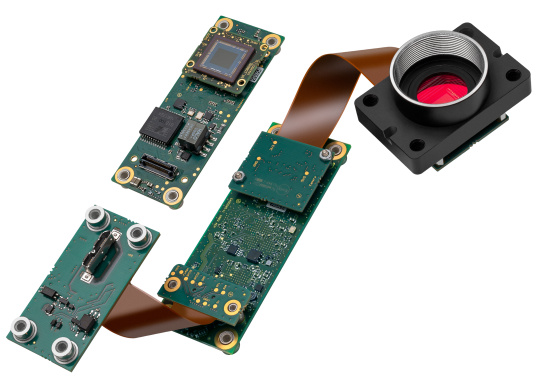 Two different customized cameras from IDS on a white background.