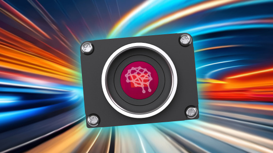 IDS NXT camera in front of a colored background